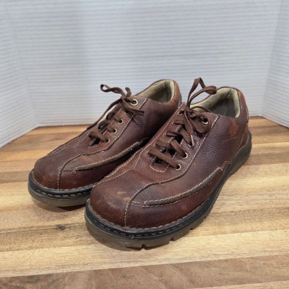 Dr Martens Oxford Men's 9 | Women's 10 Brown Leather Chunky Square Toe Y2K *READ